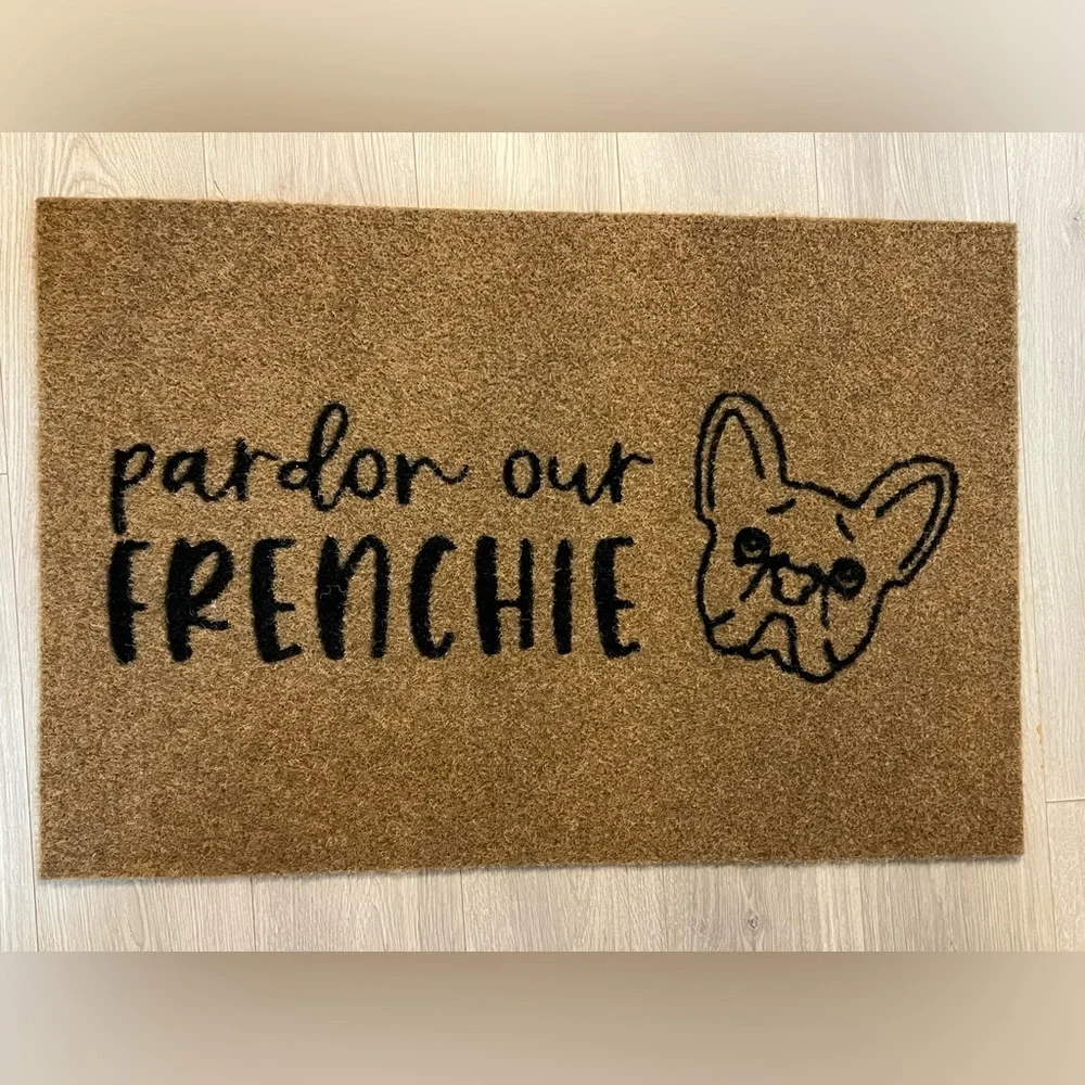 Black and Brown French Bulldog Accent Door Mat